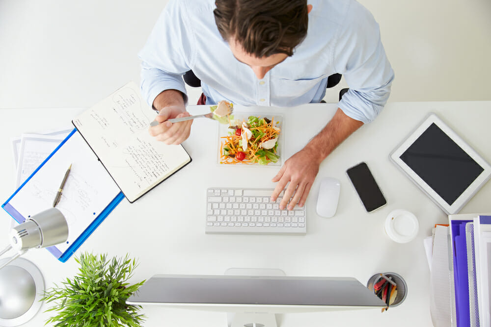 Businessman Eating Lunch