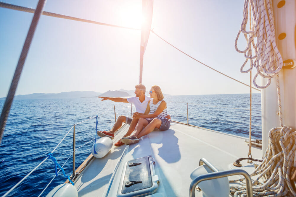 couple on a yacht